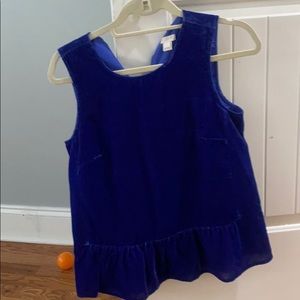 Jcrew peplum velvet top. Size 2